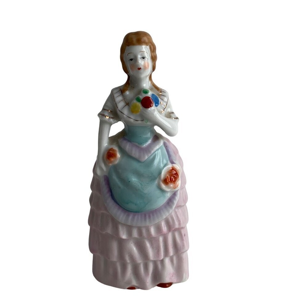 Occupied Japan Lady Woman with Flowers Dress